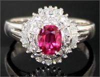 Platinum 1.64 ct GIA Natural Ruby & Diamond Ring