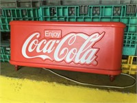 Vintage Coca Cola Plastic Lighted Sign 29” Long x