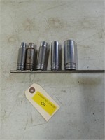 5 piece snap-on 1/2-in drive deep SAE sockets