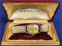 Hampden 10kt Gold Filled wristwatch Runs