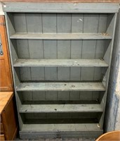 Primitive Gray Painted Shelf Unit