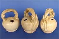 Three Annamese 16th Century Lime Pots,