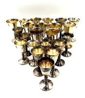Spain Made Large and Small Silver Plated Goblets