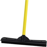 Pet Hair Rubber Broom w/ Rake  Black/Yellow