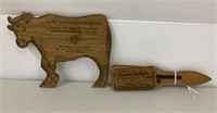 2 vintage wooden souvenirs - c1935 Paul Bunyan