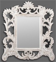 Rococo Revival Painted Wood Beveled Mirror