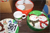 Snowman Plates and Cups