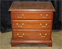 3 Drawer Night Stand w/ Glass Top-Lindsay's