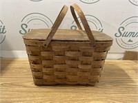 Vintage Putney wicker woven Picnic basket