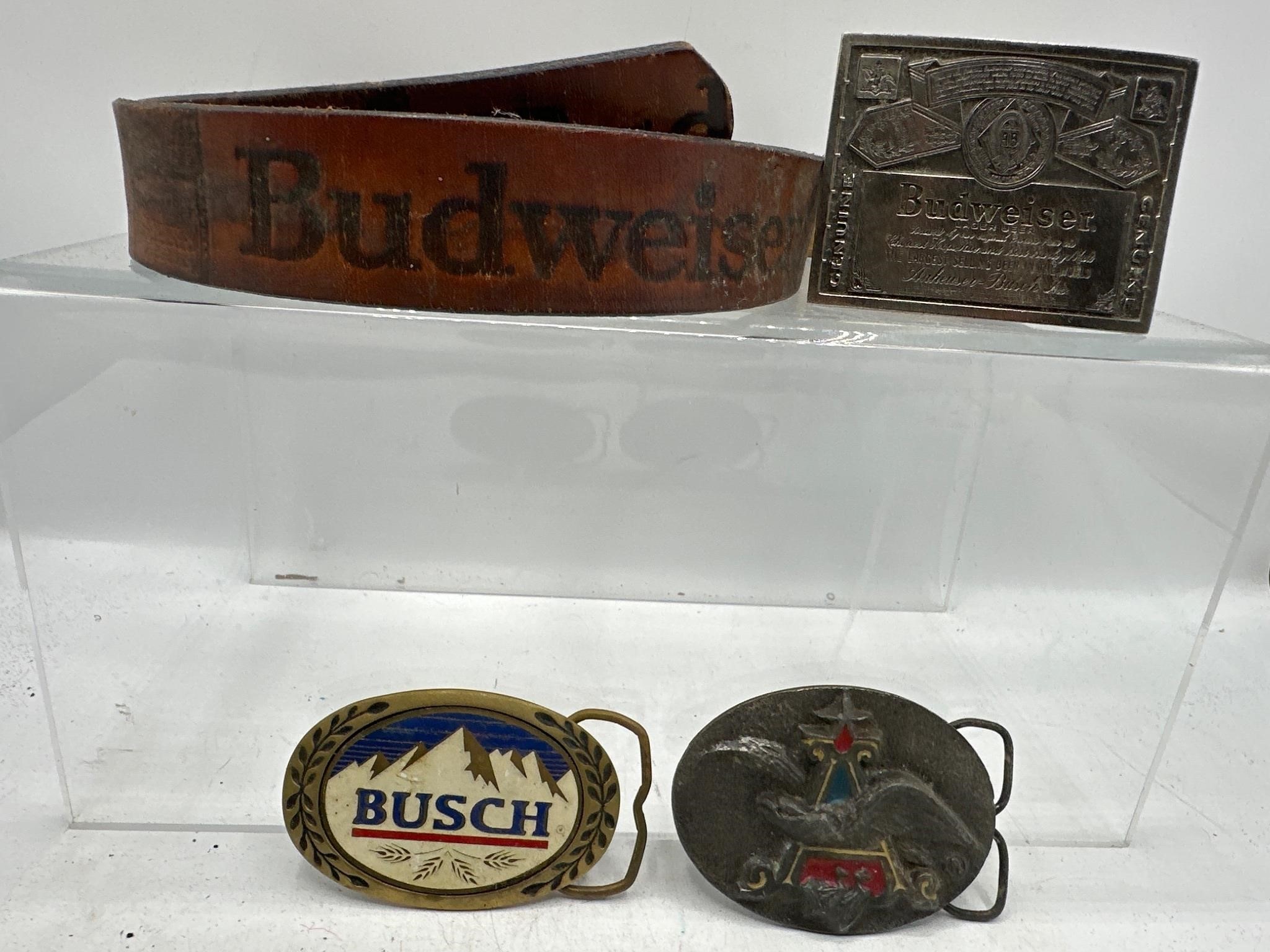 Anheuser Busch belt and buckles