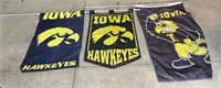 Hawkeye flags with poles 2) 44”x28” , 57”x35”