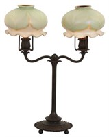 Quezal Double Student Lamp