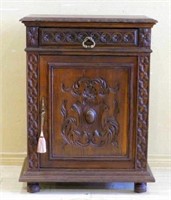 French Cartouche Carved Oak Confiturier.