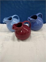 Vintage Ball Pitchers With Ice Lip-One Hall x3