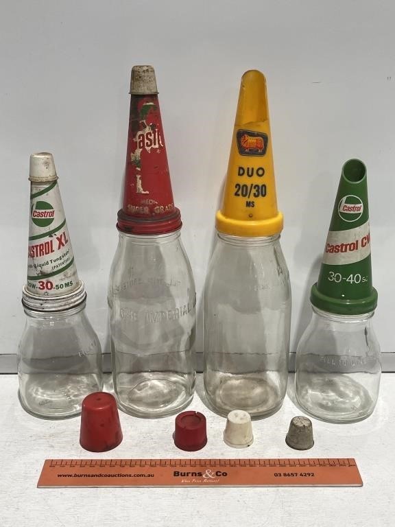 4 x Imperial Oil Bottles With Pourers Inc.