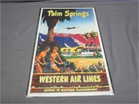 Heavy Metal Western Air Lines Palm Springs Sign -