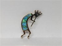 .925 Sterling Silver Kokopelli Brooch