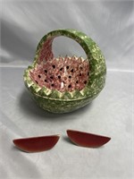 VINTAGE CERAMIC WATERMELON SERVING BOWL 10