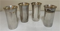 (4) Sterling Tumblers, 5 1/4" tall