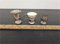 (3) Sterling Silver Cups- Small- All Marked