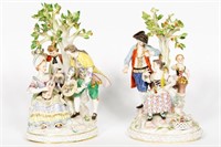 Two Meissen Apple Tree Porcelain Figurines