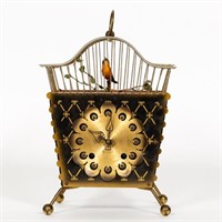 West German Brass Birdcage Automaton Clock