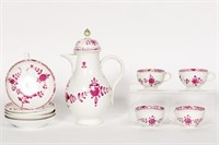 10 PC Meissen Pink India Floral Partial Coffee Set