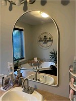 MYlovelylands 30x40 inch White Large Arched Mirror