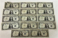 (14) 1957 $1 BLUE SEAL NOTES