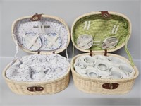 Mini Delton Tea Sets with Wicker Baskets