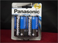 two Panasonic Heavy Duty Power Size D Batteries