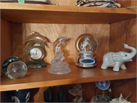 Dolphin decor, water globe & elephant