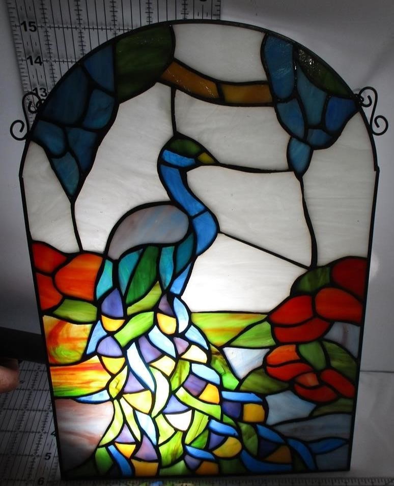 Peacock Stained Glass 16in x 13in
