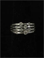 STERLING FASHION RING WITH SMALL CZS