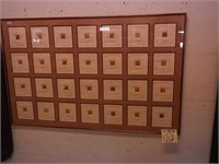 27 4" square individual etchings, framed
