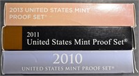 (1) 2010-2011, (1) 2013 US PROOF SETS