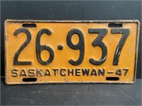 1947 Saskatchewan License Plate
