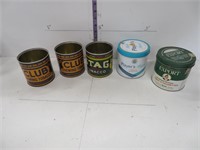 5 Tobacco tins