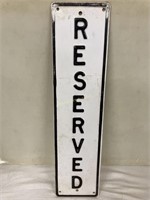 Metal embossed RESERVED sign