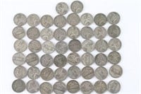 Lot of 50+ War Time Silver Nickels