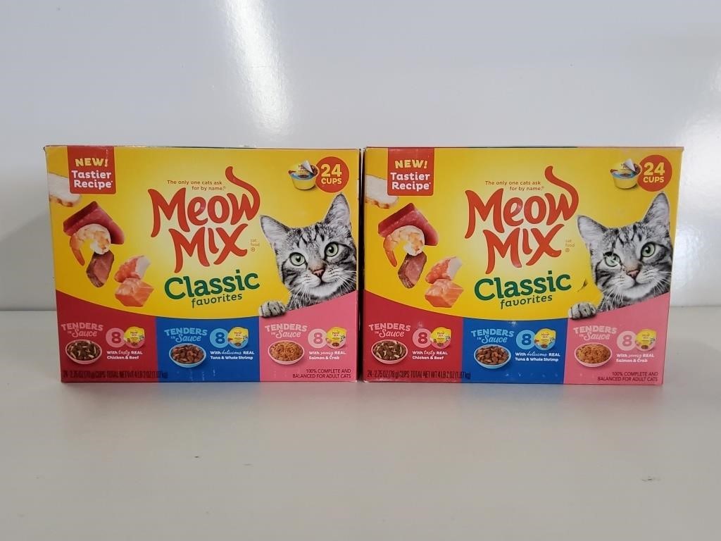 2 New Meow Mix Tenders in Sauce Variety Pack