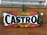 Original Wakefield Castrol enamel rack sign