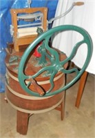 Wooden Washing Machine w/ Large Fly Wheel