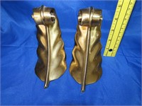 PM Craftsman Brass Leaf Bookends