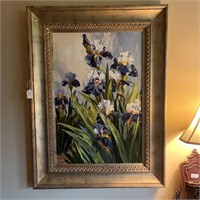 Framed Iris Original Painting