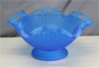 VERY NICE BLUE LACE GLASS BOWL - MATTE FINISH