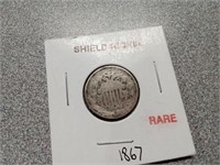 Shield nickel, 1867 coin