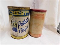 2 vintage Chip containers. Gordon's fresh potato