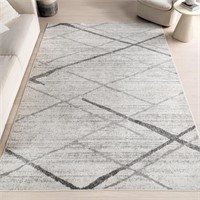nuLOOM 5x8 Area Rug  Grey  Abstract Lines