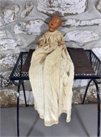 Antique Long Doll dress with broken plastic doll
